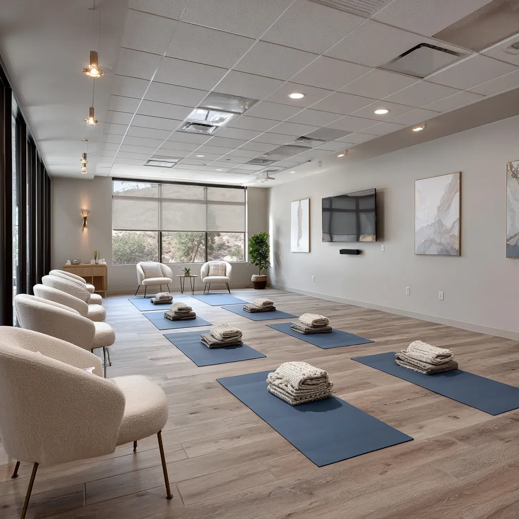 Diverse group therapy session in a welcoming room